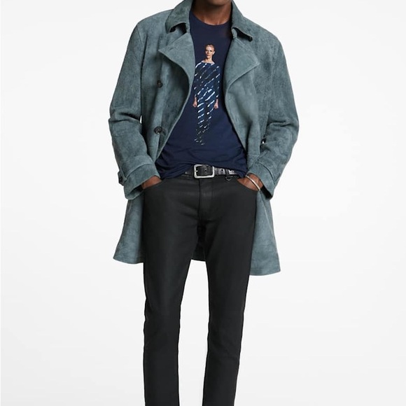 JOHN VARVATOS DAVID BOWIE TEE NAVY BURNOUT FABRIC SIZE XL NWOT - Picture 15 of 15